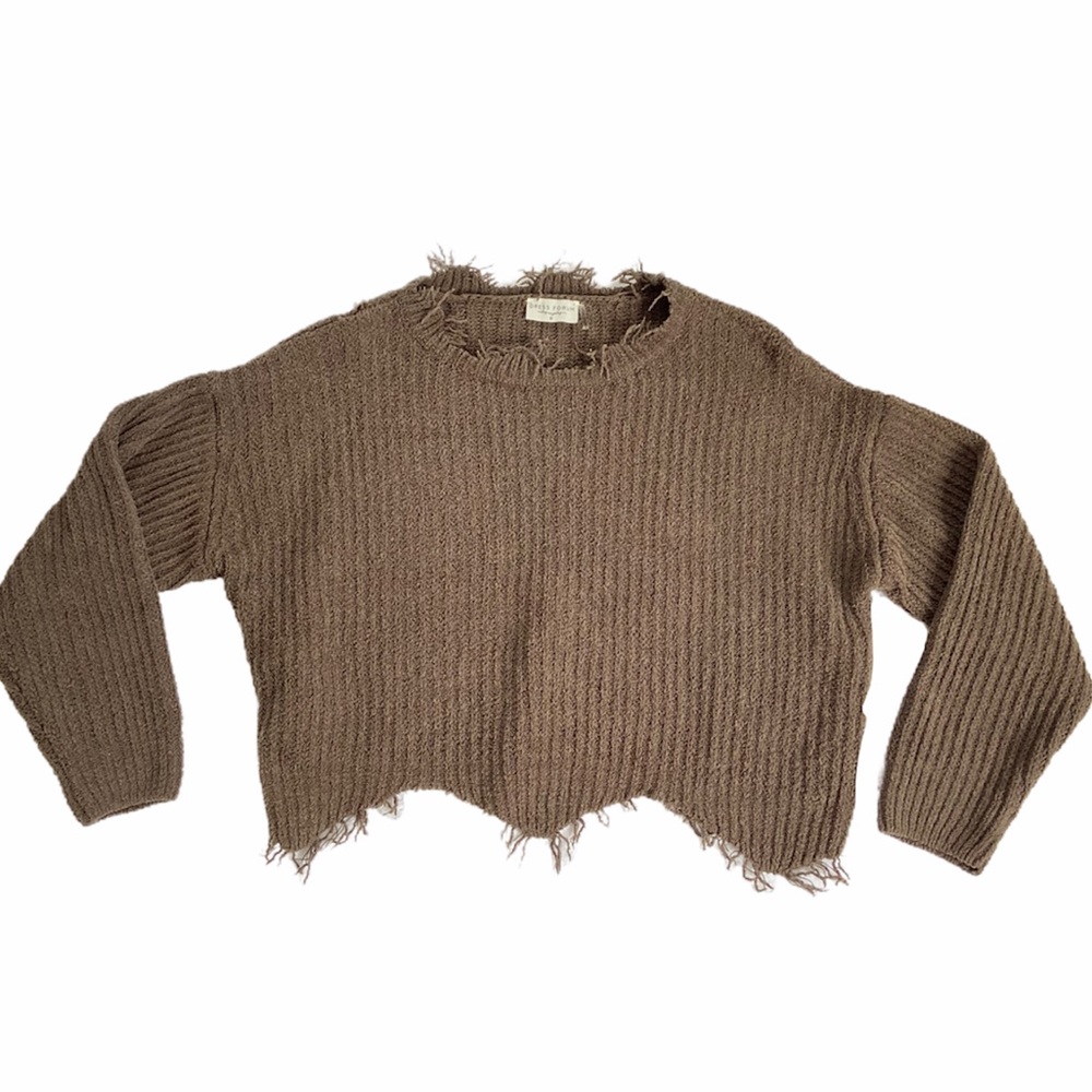 Dark green distressed sweater